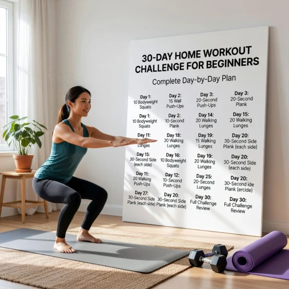 30-Day Home Workout Challenge for Beginners: Complete Day-by-Day Plan