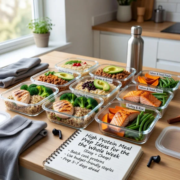 High Protein Meal Prep Ideas for the Whole Week (Easy + Cheap)