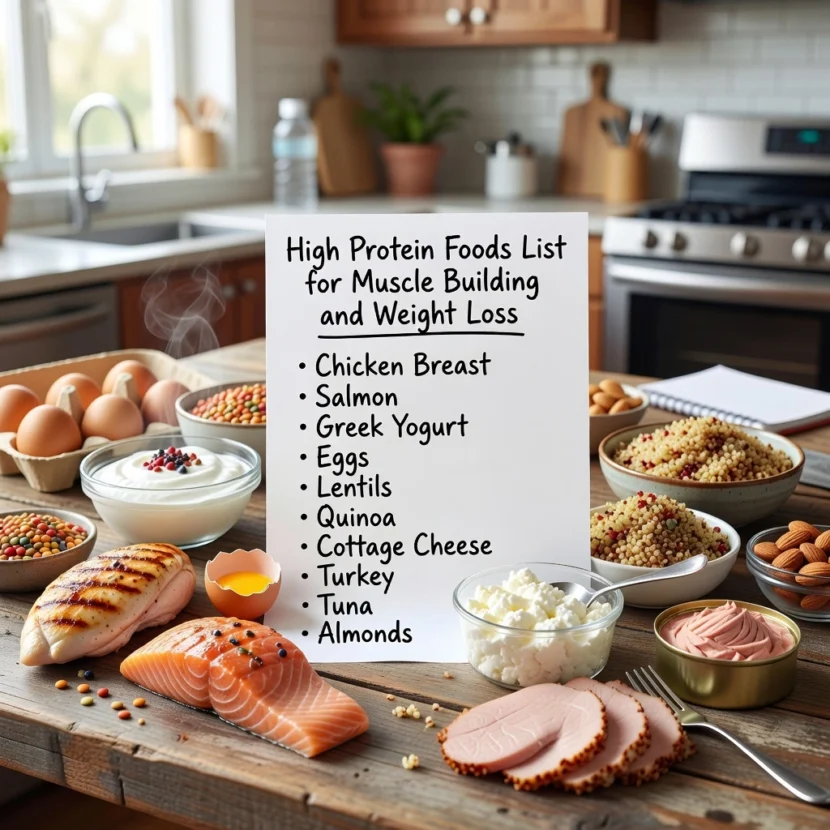High Protein Foods List for Muscle Building and Weight Loss